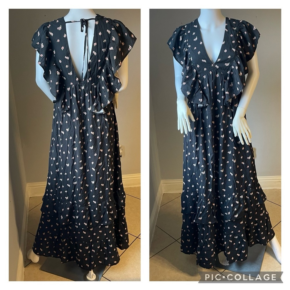 Floral Butterfly-Sleeve Maxi Dress
Size Medium
New
Brand is Forever 21